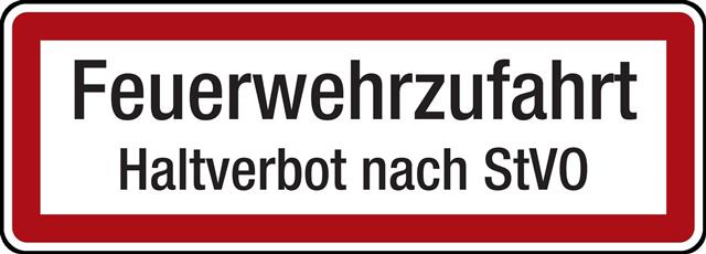 Aluminiumschild "Feuerwehrzufahrt"