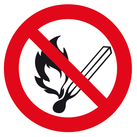 Aufklebeschild "Feuer offenes Licht und Rauchen ve