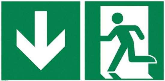 Kunststoffschild "Rettungsweg durch Ausgang"