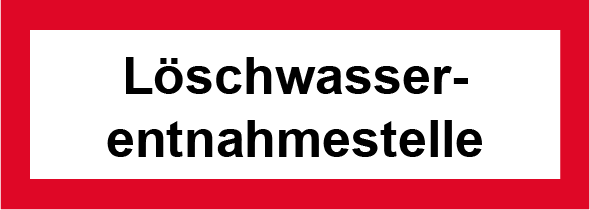 Aluschild "Löschwasserentnahmestelle"