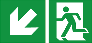 Kunststoffschild Notausgang links