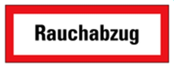 Aufklebeschild "Rauchabzug"