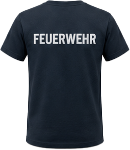 T-Shirt marineblau mit Reflexdruck FEUERWEHR