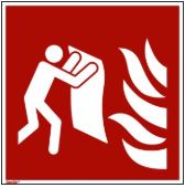 Kunststoffschild "Feuerlöschdecke" 150 x 150