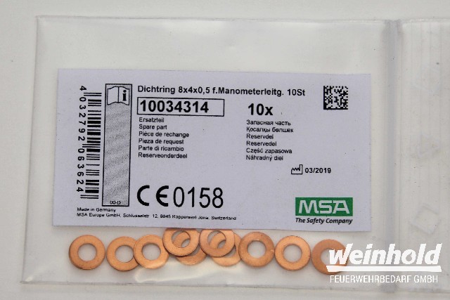 MSA Dichtring 8,0 x 4,0 x 0,5 für Manometerleitung 3