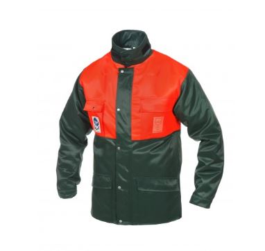 Waldarbeiter-Jacke, Schnittschutz in Arm + Brust
