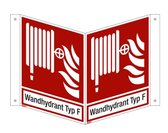 Kunststoff-Winkelschild "Wandhydrant"