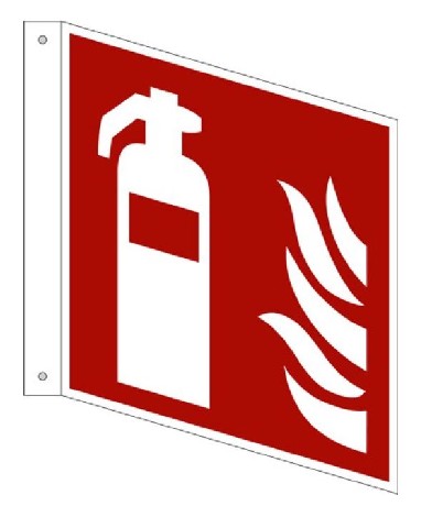Kunststoff-Fahnenschild Feuerlöscher KN 150x150