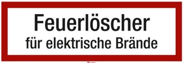 KU-Schild "Feuerlöscher für elektrische Brände"